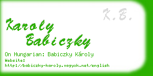 karoly babiczky business card